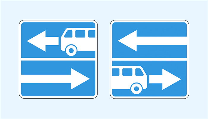Дорожные знаки для обозначения полос для маршрутных транспортных средств